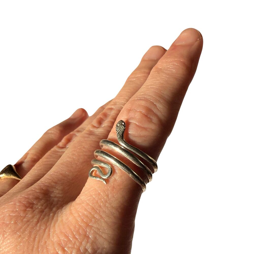 Vintage 925 Sterling Silver Snake Wrap Ring